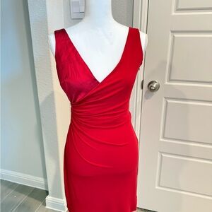 Badgley Mischka Red Backless Dress